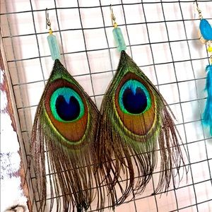 Peacock Feather Earrings
